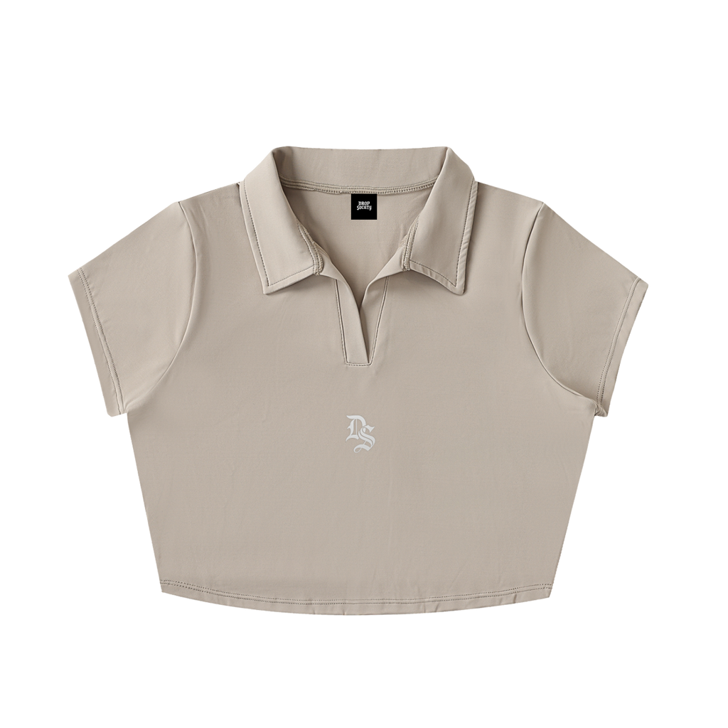 Drop "Signature" V-Neck Lapel Crop Top ODMPOD