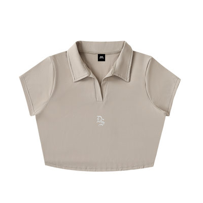 Drop "Signature" V-Neck Lapel Crop Top ODMPOD