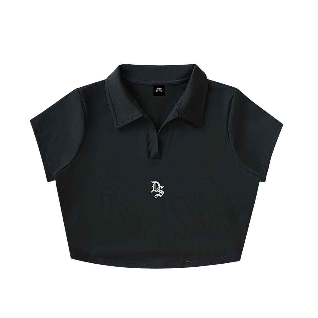 Drop "Signature" V-Neck Lapel Crop Top ODMPOD