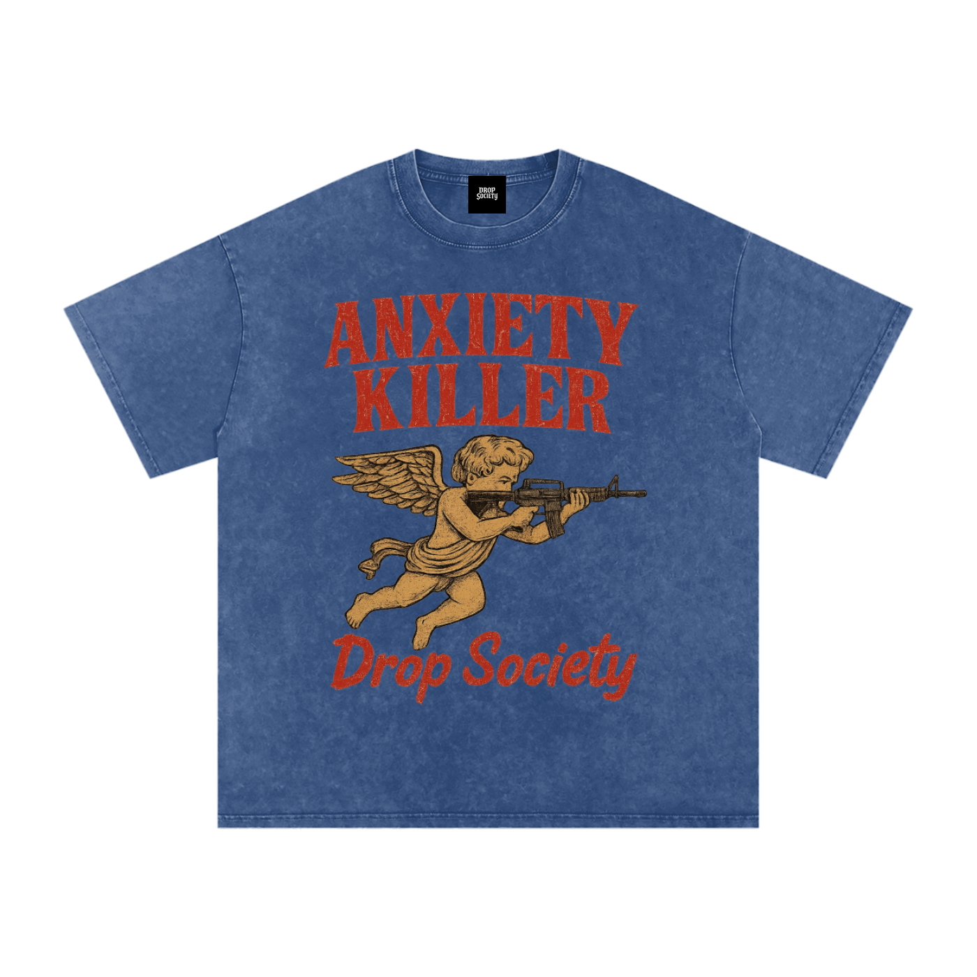 "ANXIETY KILLER" Acid Wash Oversized T-Shirt ODMPOD