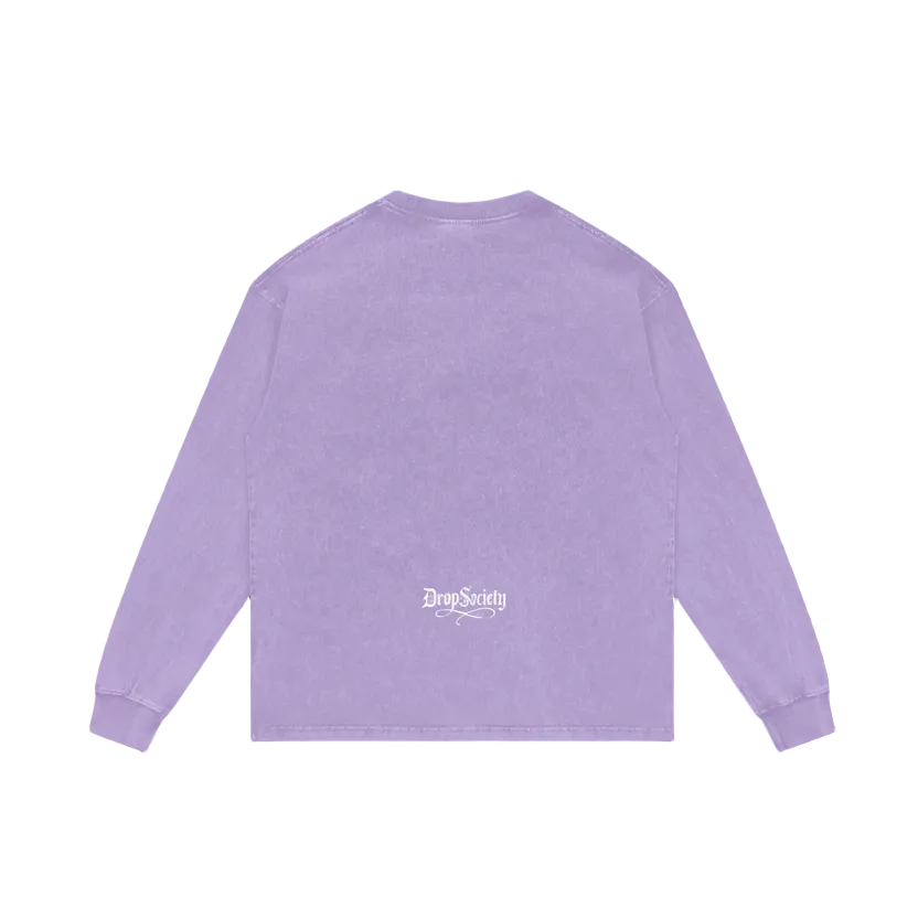 Drop Signature Acid Wash Oversize Long Sleeve T-Shirt 