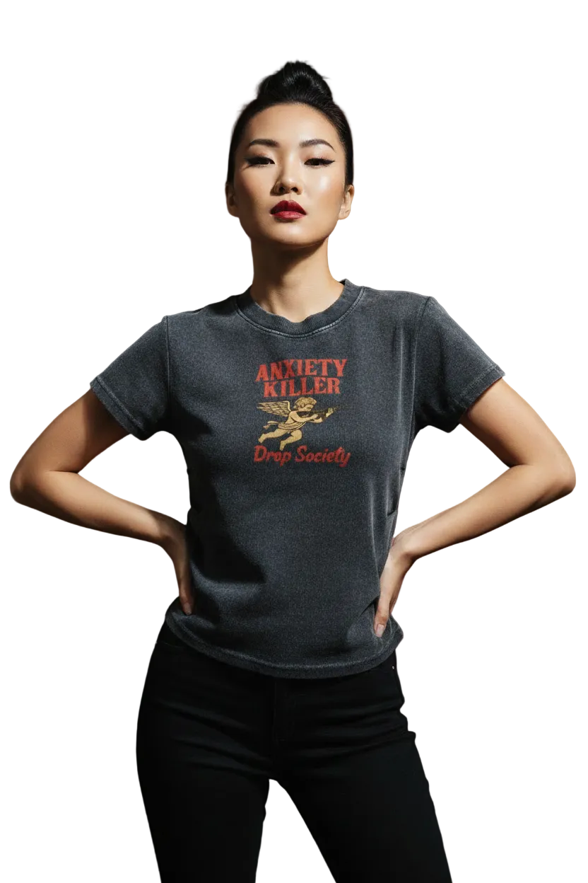 ANXIETY KILLER Vintage Bodycon Cotton T-Shirt