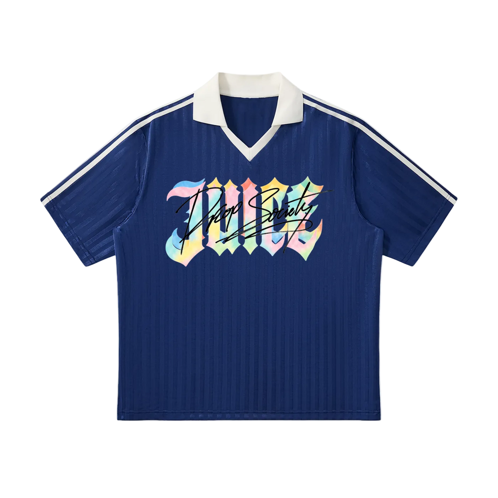 Contrast Collar Striped Soccer Jersey ODMPOD
