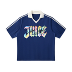 Contrast Collar Striped Soccer Jersey ODMPOD