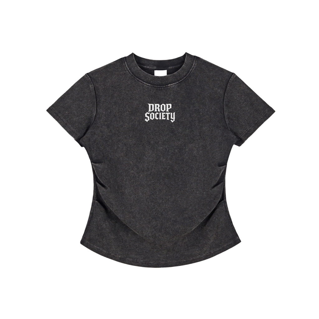 Vintaged-Wash Bodycon Cotton T-Shirt ODMPOD