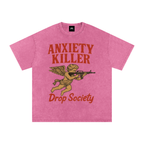 "ANXIETY KILLER" Acid Wash Oversized T-Shirt ODMPOD