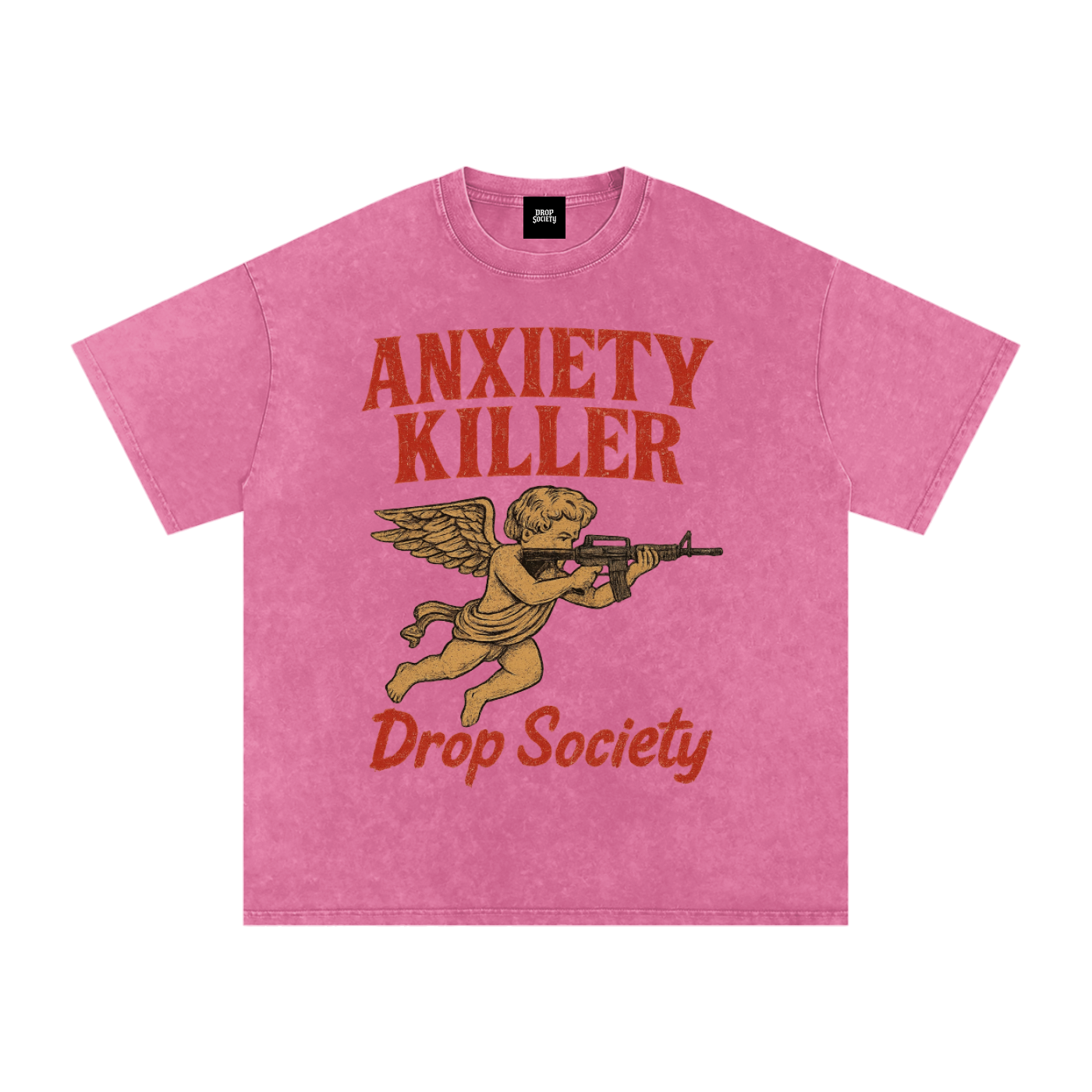"ANXIETY KILLER" Acid Wash Oversized T-Shirt ODMPOD