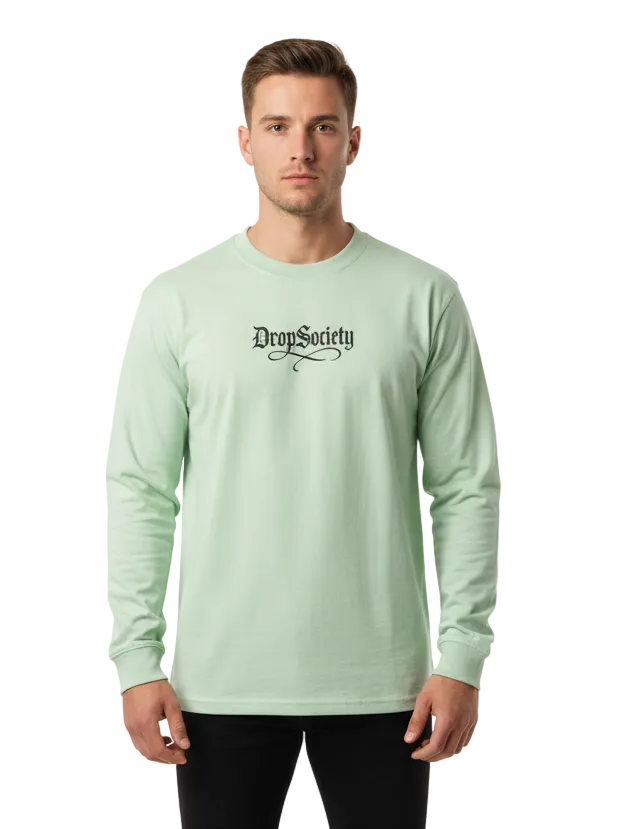 Drop Signature Essential Crewneck Long-Sleeve T-Shirt Drop Society