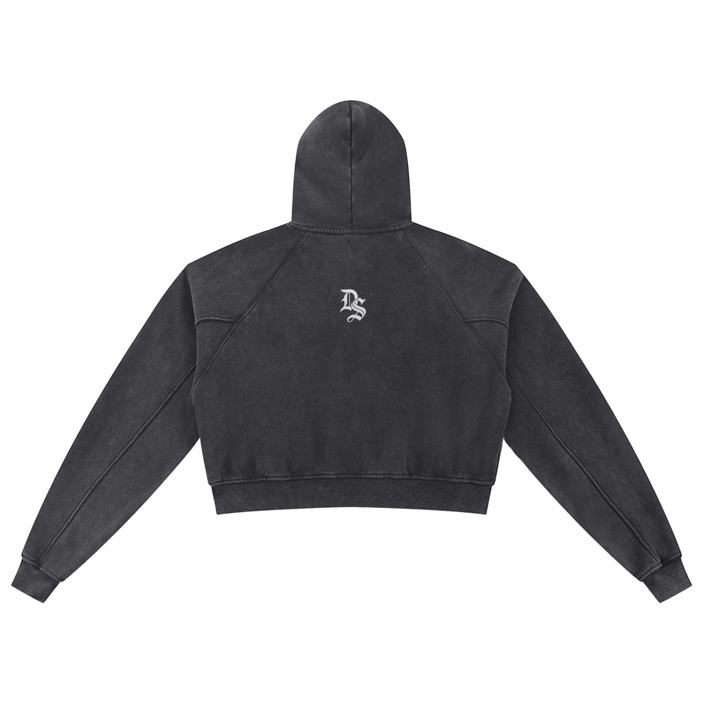 Drop Signature Snow Washed Cropped Hoodie ODMPOD
