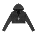 Perfect Sinner Vintage Washed Raw Edge Hoodie (Matches with pants) ODMPOD