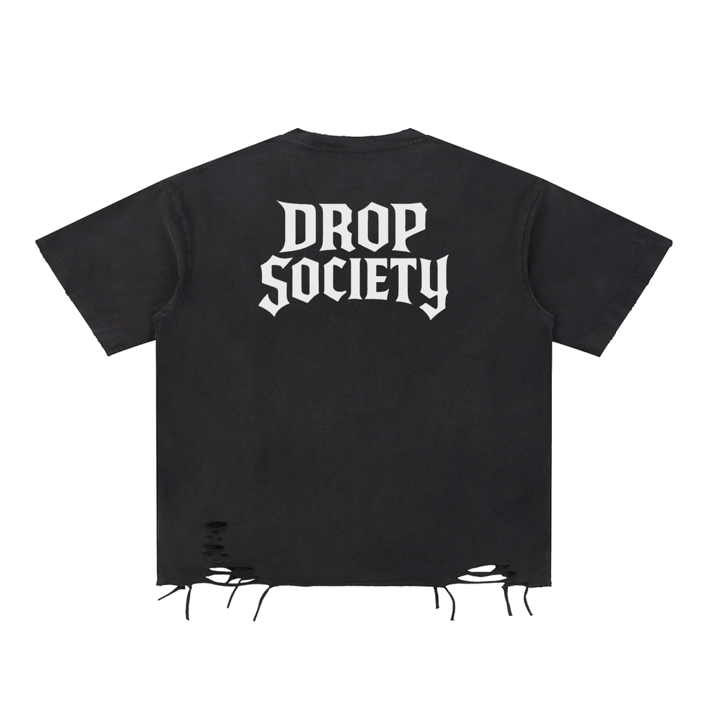 Snow Washed Raw-Hem T-Shirt ODMPOD