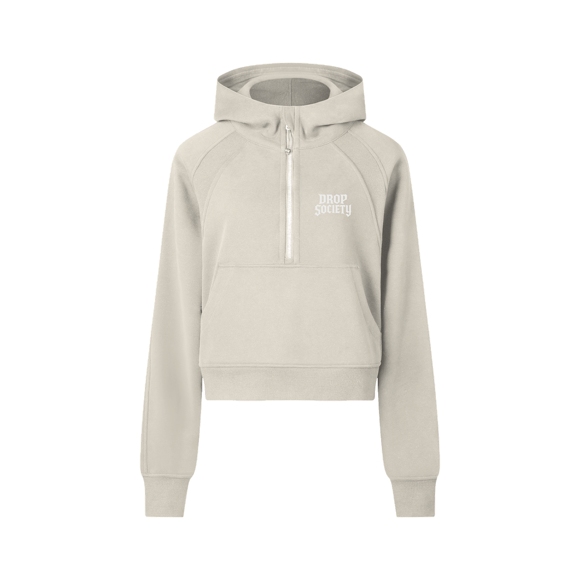 【DISCERNMENT】Crop Hoodie Casual Shirt Cropped Half-Zip Hoodie – Drop Society