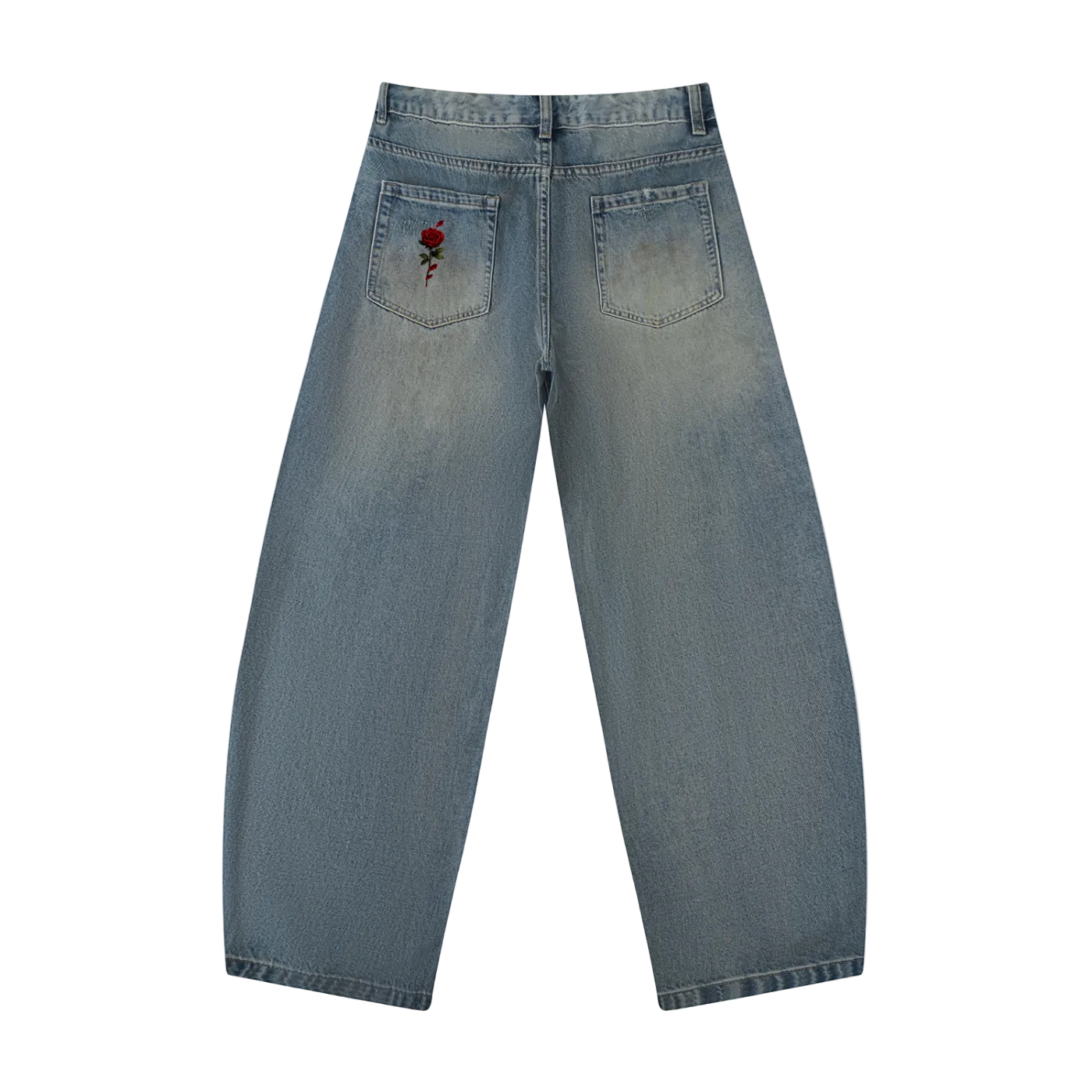 Men's Distressed Barrel Leg Jeans ODMPOD