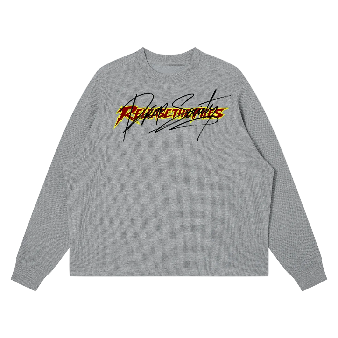 Unisex Waffle Boxy Long Sleeve T-Shirt ODMPOD