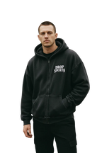 Drop LOGO Zip-Through Boxy Fleece Hoodie – Urban Editorial