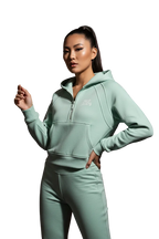 Drop OFFICIAL Cropped Half-Zip Hoodie