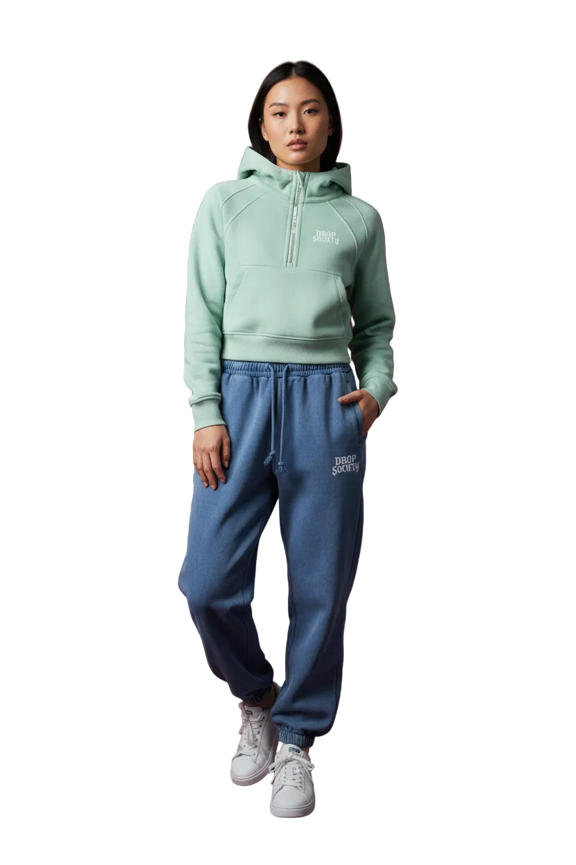 Drop OFFICIAL Heavyweight Sweatpants + Cropped Half-Zip Hoodie