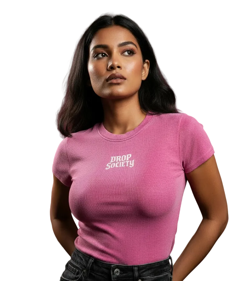 Drop OFFICIAL Vintage-Wash Bodycon Cotton T-Shirt