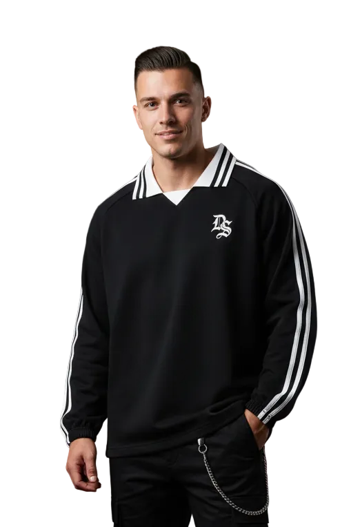 Drop "Signature" Contrast Collar Sweatshirt Drop Society