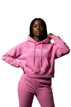 Drop Signature Snow Washed Cropped Hoodie Drop Society