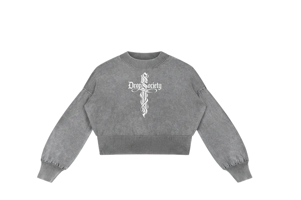 Perfect Sinner  Balloon Sleeve Cropped Sweater ODMPOD