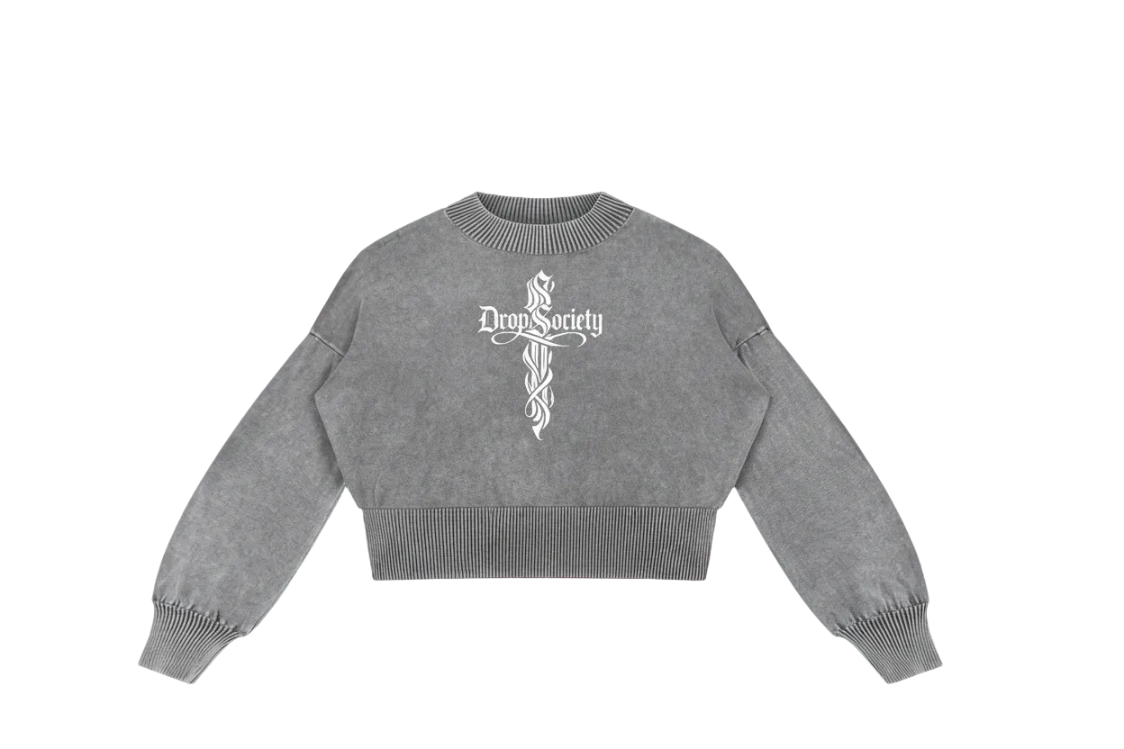 Perfect Sinner  Balloon Sleeve Cropped Sweater ODMPOD