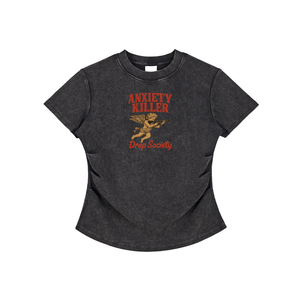 Vintaged-Wash Bodycon Cotton T-Shirt ODMPOD