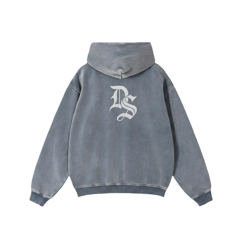Initial Full Zip Boxy Fleece Hoodie 