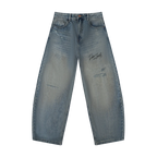 Men's Distressed Barrel Leg Jeans ODMPOD
