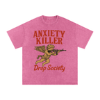 "ANXIETY KILLER" Acid Wash Oversized T-Shirt ODMPOD