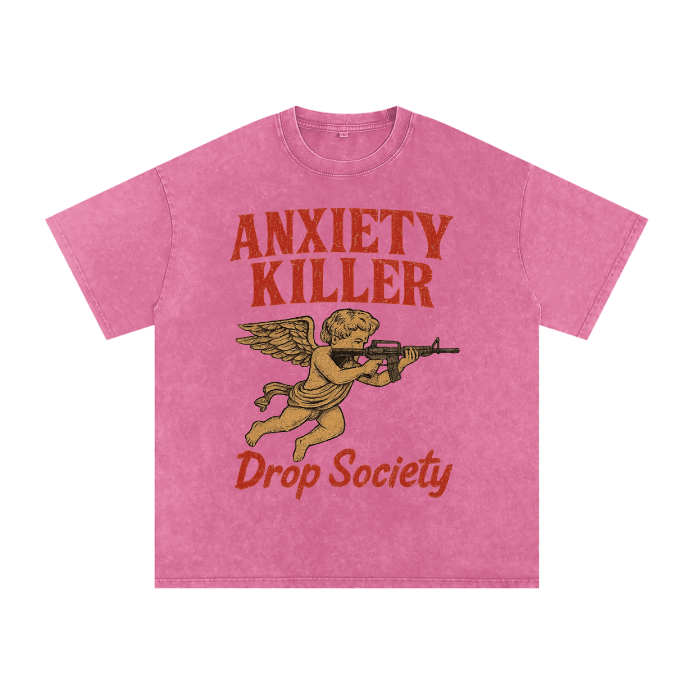 "ANXIETY KILLER" Acid Wash Oversized T-Shirt ODMPOD