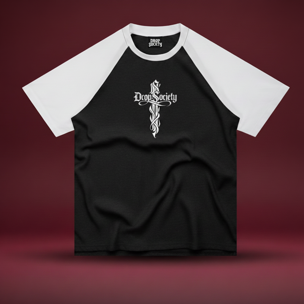 Signature Cross Contrast  Sleeve T-Shirt ODMPOD
