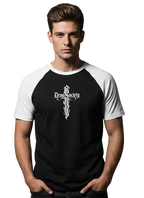 "Perfect Sinner" Signature Cross Contrast  Sleeve T-Shirt Drop Society
