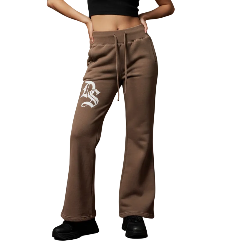 Vamp Initial Vintage Washed Flared Fleece Pants